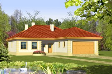  Projekt domu Jagoda z garażem 2-st. [A] (WRF1088) - projekt domu parterowego z poddaszem - Zdjęcie 1