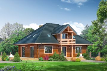  Projekt domu Ciechanów dws (KRP1368) - projekt domu parterowego z poddaszem - Zdjęcie 1