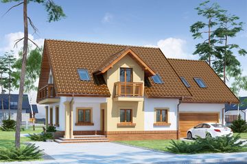  Projekt domu Koleta 2 (WRW1170) - projekt domu parterowego z poddaszem - Zdjęcie 1