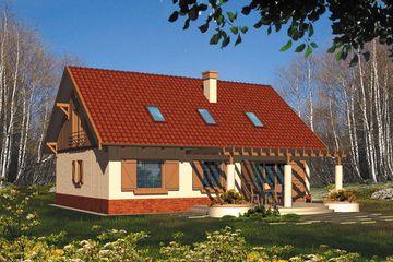  Projekt domu Piwonia (WRH1012) - projekt domu parterowego z poddaszem - Zdjęcie 1