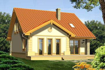  Projekt domu Finezja bez garażu (WRN1066) - projekt domu parterowego z poddaszem - Zdjęcie 1