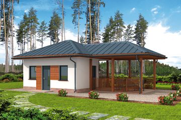  Projekt garażu G312 budynek gospodarczy bez bramy (SLN1614) - projekt garażu parterowego - Zdjęcie 1