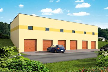  Projekt garażu G317 garaż wielostanowiskowy, dwupoziomowy (SLN1616) - projekt garażu z pełnym piętrem - Zdjęcie 1