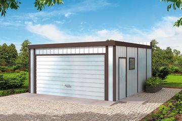  Projekt garażu GB25 projekt garażu blaszanego jednostanowiskowego (SLN1619) - projekt garażu parterowego - Zdjęcie 1