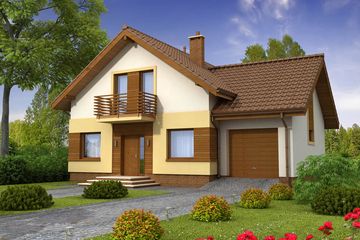  Projekt domu Wanilia 2 (WOF1025) - projekt domu parterowego z poddaszem - Zdjęcie 1