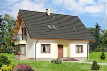  Projekt domu Izolda (WOE1033) - projekt domu parterowego z poddaszem - Zdjęcie 1