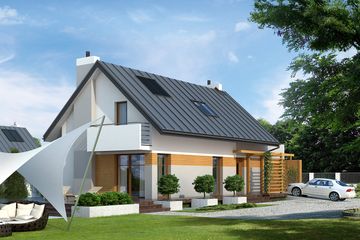  Projekt domu Len (BSA1586) - projekt domu parterowego z poddaszem - Zdjęcie 1