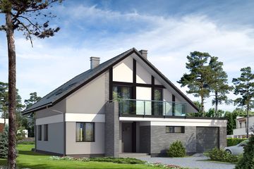  Projekt domu Orion (BSA1587) - projekt domu parterowego z poddaszem - Zdjęcie 1