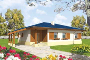  Projekt domu Anielka (z wiatą) (WRC1444) - projekt domu parterowego - Zdjęcie 1