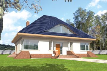  Projekt domu Wiga (WRC1256) - projekt domu parterowego z poddaszem - Zdjęcie 1