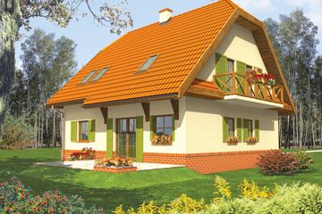  Projekt domu Otylia (WRC1257) - projekt domu parterowego z poddaszem - Zdjęcie 1