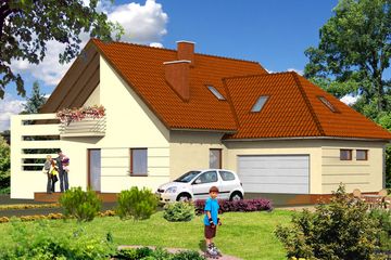  Projekt domu WB-0077 (KRA3659) - projekt domu parterowego z poddaszem - Zdjęcie 1