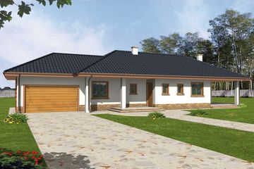  Projekt domu Fiona z garażem (WRY1044) - projekt domu parterowego - Zdjęcie 1