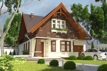 Projekt domu Kowalik II z garażem 1-st. [A] (WRF1101) - projekt domu parterowego z poddaszem - Zdjęcie 1