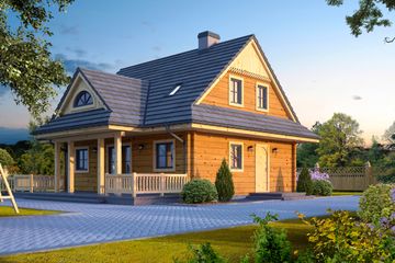  Projekt domu Jodłownik dw (KRP1459) - projekt domu parterowego z poddaszem - Zdjęcie 1