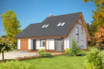  Projekt domu Hannover LMP60 (WRB1087) - projekt domu parterowego z poddaszem - Zdjęcie 1