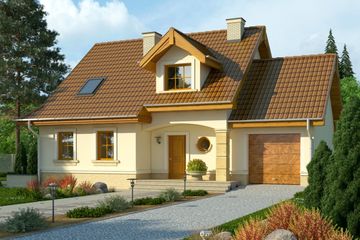  Projekt domu Orzech z garażem 1 stanowiskowym (WRN1072) - projekt domu parterowego z poddaszem - Zdjęcie 1