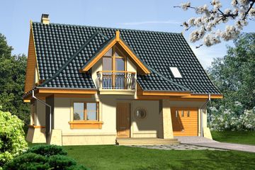  Projekt domu Moment (WRN1073) - projekt domu parterowego z poddaszem - Zdjęcie 1