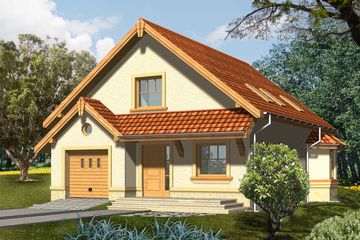  Projekt domu Jaśmin (WRN1074) - projekt domu parterowego z poddaszem - Zdjęcie 1