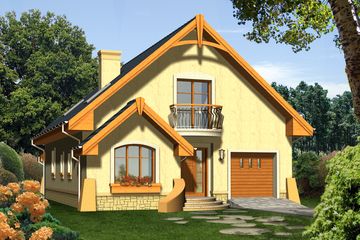  Projekt domu Róża Wiatrów (WRN1076) - projekt domu parterowego z poddaszem - Zdjęcie 1