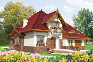  Projekt domu Adela G1 (WRC1455) - projekt domu parterowego z poddaszem - Zdjęcie 1