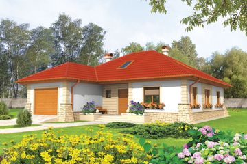  Projekt domu Afra G1 (WRC1457) - projekt domu parterowego z poddaszem - Zdjęcie 1