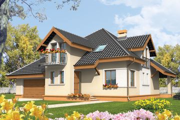  Projekt domu Antonella G1 (WRC1461) - projekt domu parterowego z poddaszem - Zdjęcie 1
