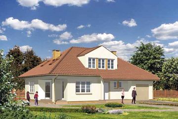  Projekt domu WB-3954 (KRA1229) - projekt domu parterowego z poddaszem - Zdjęcie 1