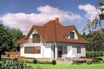  Projekt domu WB-3955 (KRA1230) - projekt domu parterowego z poddaszem - Zdjęcie 1