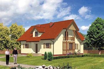  Projekt domu WB-3969 (KRA1235) - projekt domu parterowego z poddaszem - Zdjęcie 1