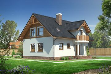  Projekt domu Marianów plus (KRP1312) - projekt domu parterowego z poddaszem - Zdjęcie 1