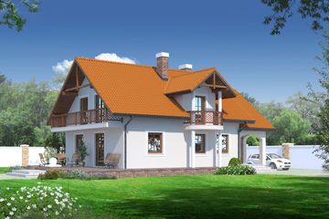  Projekt domu Osina 7 plus (KRP1313) - projekt domu parterowego z poddaszem - Zdjęcie 1