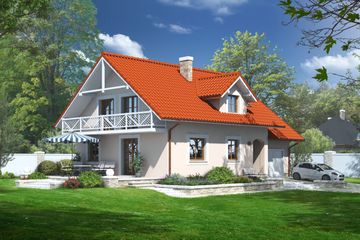  Projekt domu Osiek 5 plus (KRP1316) - projekt domu parterowego z poddaszem - Zdjęcie 1