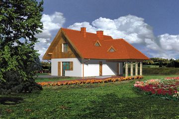  Projekt domu letniskowego WB-3342 (KRA1012) - projekt domu letniskowego parterowego z poddaszem - Zdjęcie 1