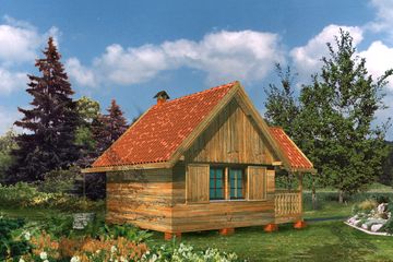  Projekt domu letniskowego WB-3355 (KRA1013) - projekt domu letniskowego parterowego - Zdjęcie 1