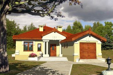  Projekt domu Leda z garażem 1-st. [A] (WRF1108) - projekt domu parterowego - Zdjęcie 1