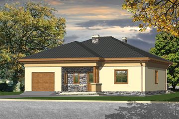  Projekt domu Lelek z garażem 1-st. [A] (WRF1109) - projekt domu parterowego - Zdjęcie 1