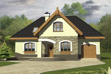  Projekt domu Lissa z garażem 1-st. [A] (WRF1111) - projekt domu parterowego z poddaszem - Zdjęcie 1