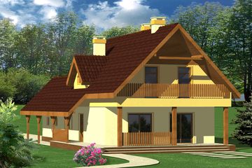  Projekt domu Maciek z garażem 1-st. [A] (WRF1112) - projekt domu parterowego z poddaszem - Zdjęcie 1