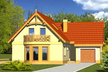  Projekt domu Martynka z garażem 1-st. [A] (WRF1115) - projekt domu parterowego z poddaszem - Zdjęcie 1