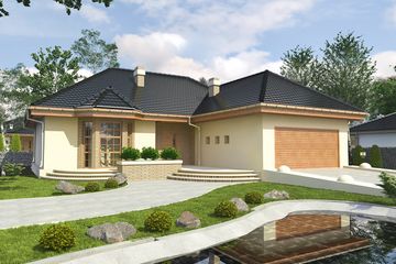  Projekt domu Mewa z garażem 2-st. [A] (WRF1116) - projekt domu parterowego - Zdjęcie 1