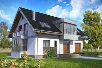  Projekt domu Pablo Kubik - murowana – beton komórkowy (KRD2306) - projekt domu parterowego z poddaszem - Zdjęcie 1