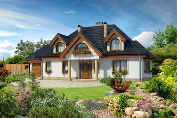  Projekt domu Królewiec LMP63 (WRB1094) - projekt domu parterowego z poddaszem - Zdjęcie 1