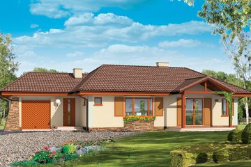  Projekt domu D05 z garażem (WAH1123) - projekt domu parterowego - Zdjęcie 1