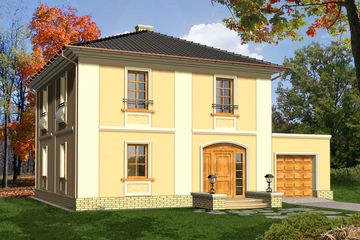  Projekt domu Willa z garażem 1 stanowiskowym (WRN1089) - projekt domu z pełnym piętrem - Zdjęcie 1