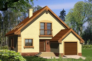  Projekt domu Kryształ (WRN1092) - projekt domu parterowego z poddaszem - Zdjęcie 1