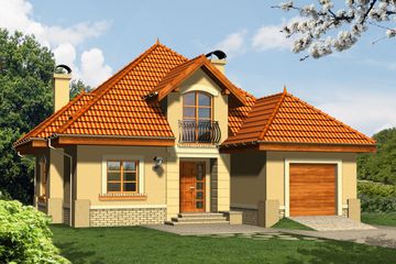  Projekt domu Opal (WRN1094) - projekt domu parterowego z poddaszem - Zdjęcie 1