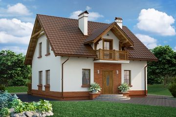  Projekt domu Dominik (PRA1044) - projekt domu parterowego z poddaszem - Zdjęcie 1