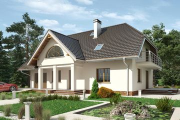  Projekt domu Lipczyk (421) (KRD2395) - projekt domu parterowego z poddaszem - Zdjęcie 1