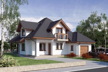  Projekt domu Lizyp (WRW1084) - projekt domu parterowego z poddaszem - Zdjęcie 1